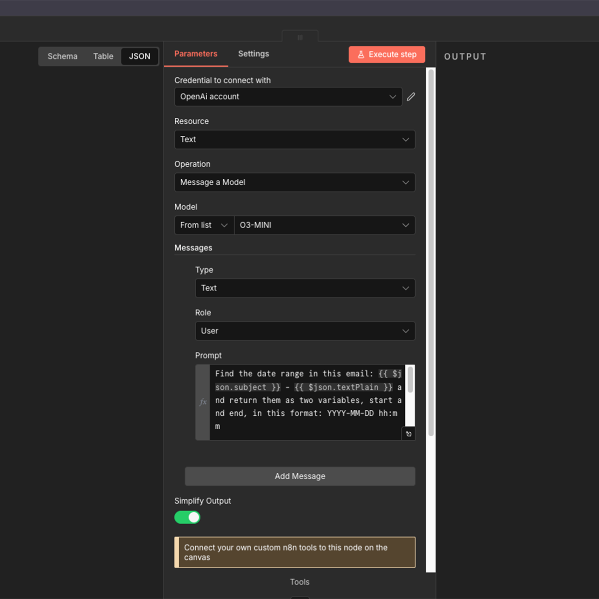 OpenAI date extraction config